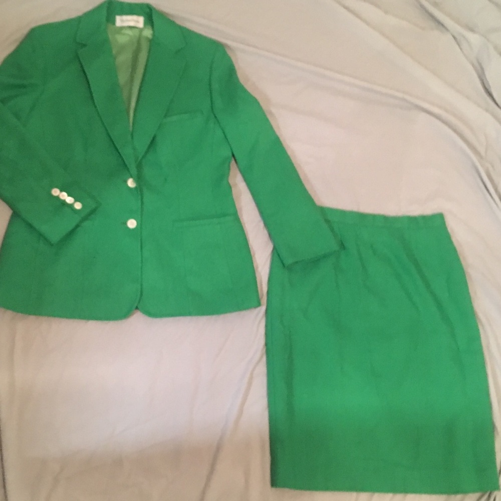 Vintage Evan Picone dress suit kelly green